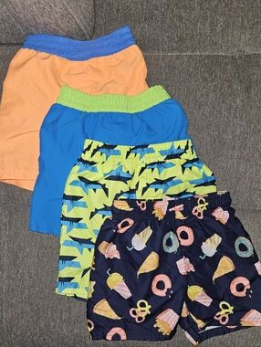 Wonder Nation Kids Swim Trunks - Orange, Blue, Lime, Navy